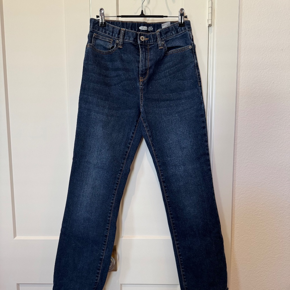 Old Navy Bootcut Boys Elastic Waist Dark Wash Denim Jeans Sz 16